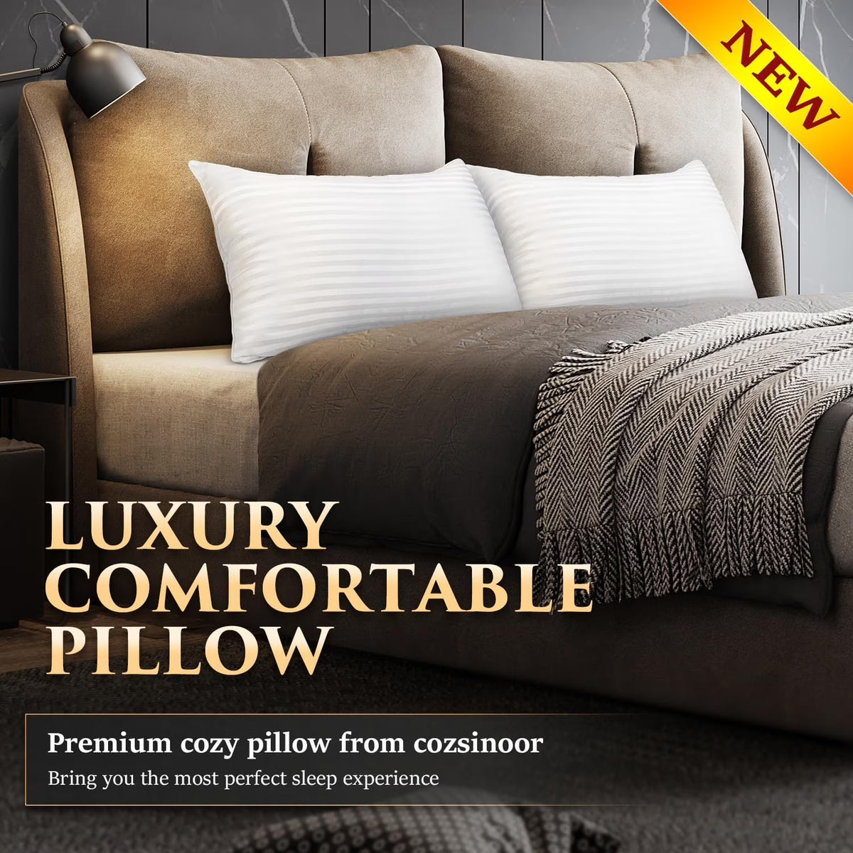 Bed Pillows for Sleeping King Size with Cotton Cooling Cover, Pillows for Bed, 2-Pack