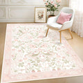 5X7 Area Rugs Washable,Pink Rug for Living Room Bedroom Boho
