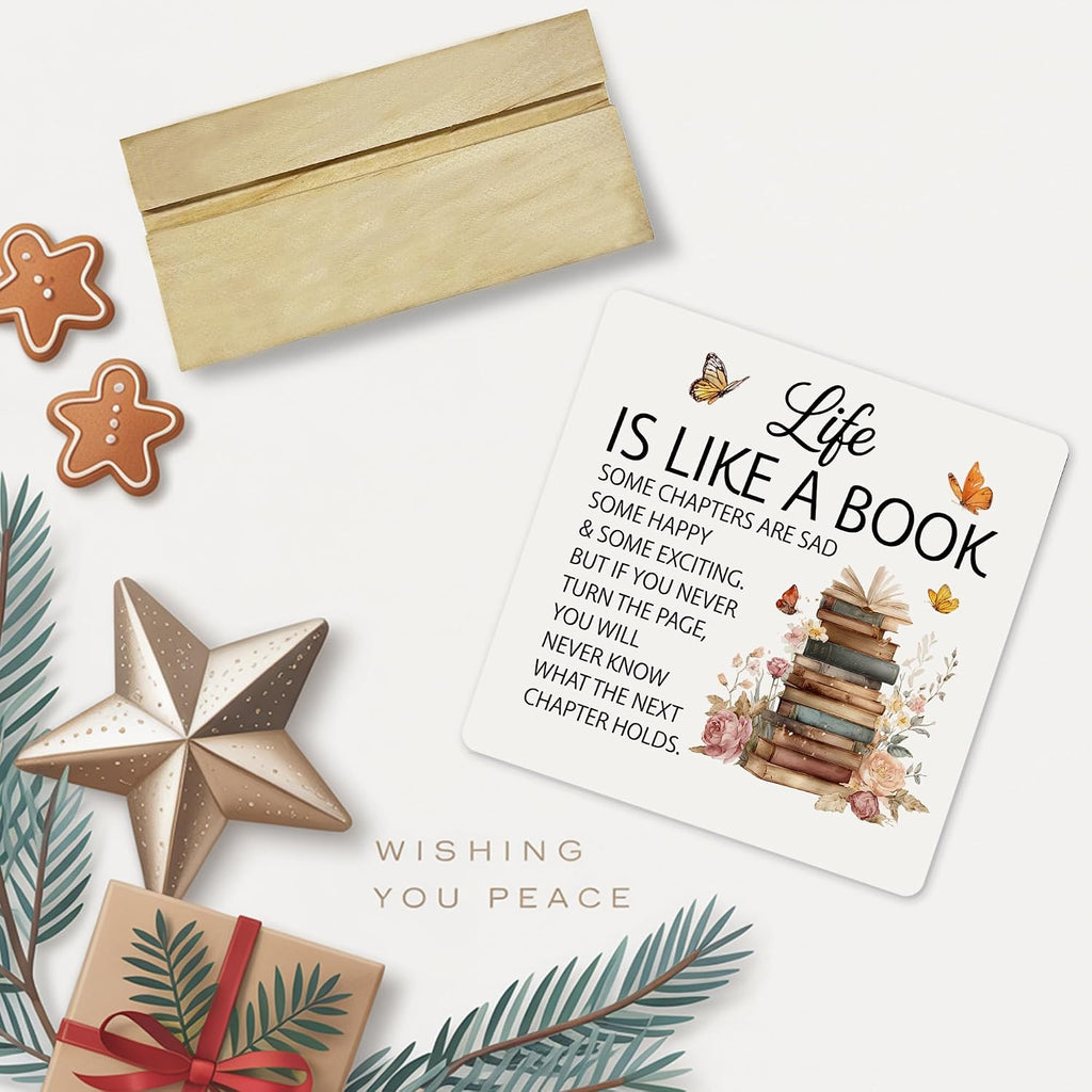 Inspirational Book Lover Desk Decor Sign, Reading Room Decor Acrylic Plaque, Bookcase Decor