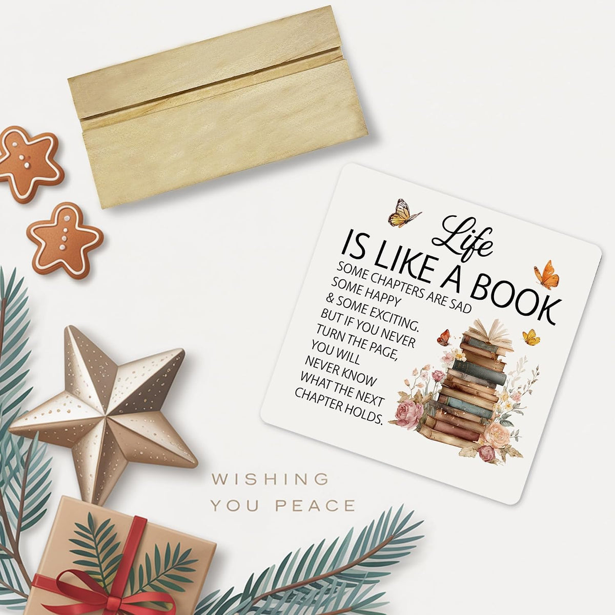 Inspirational Book Lover Desk Decor Sign, Reading Room Decor Acrylic Plaque, Bookcase Decor