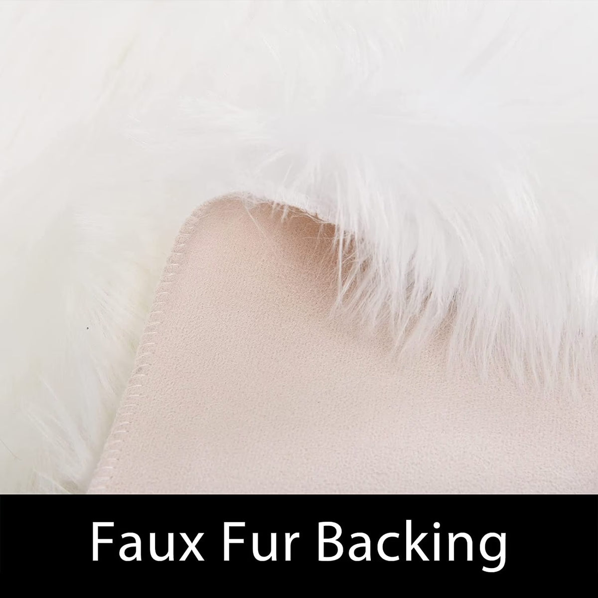 6.7X10 Faux Sheepskin Rug, Area Rug, Fur Rug for Living Room, Fluffy Washable Rug for Bedroom, Nursery, Furry Rug, Large Rug, White Fluffy Rug, Rectangle
