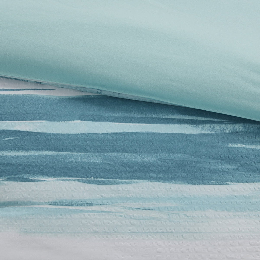 Bedding Sets 8 Piece Printed Seersucker Comforter and Quilt Set Collection Aqua Full/Queen,Bed Sets