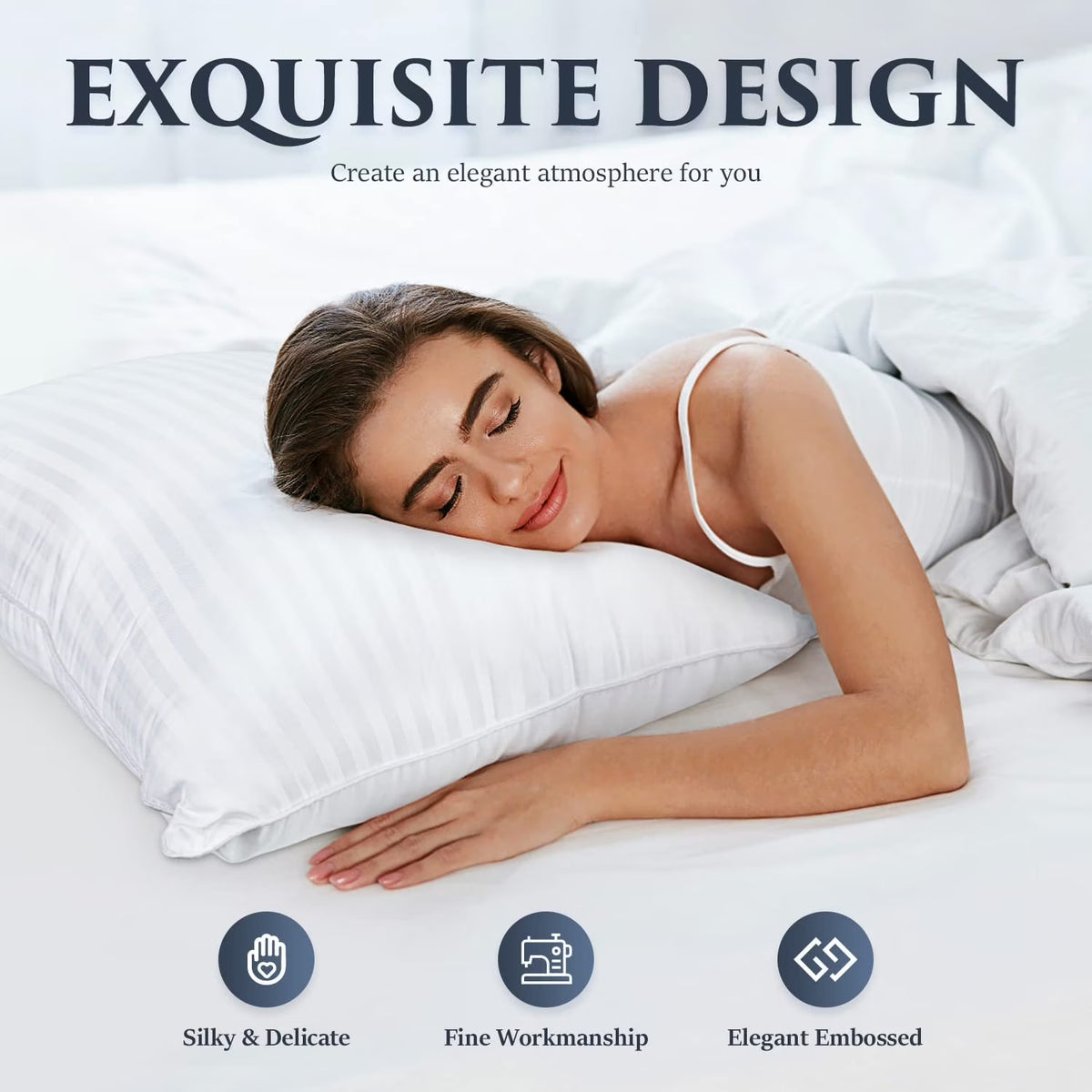 Bed Pillows for Sleeping King Size with Cotton Cooling Cover, Pillows for Bed, 2-Pack