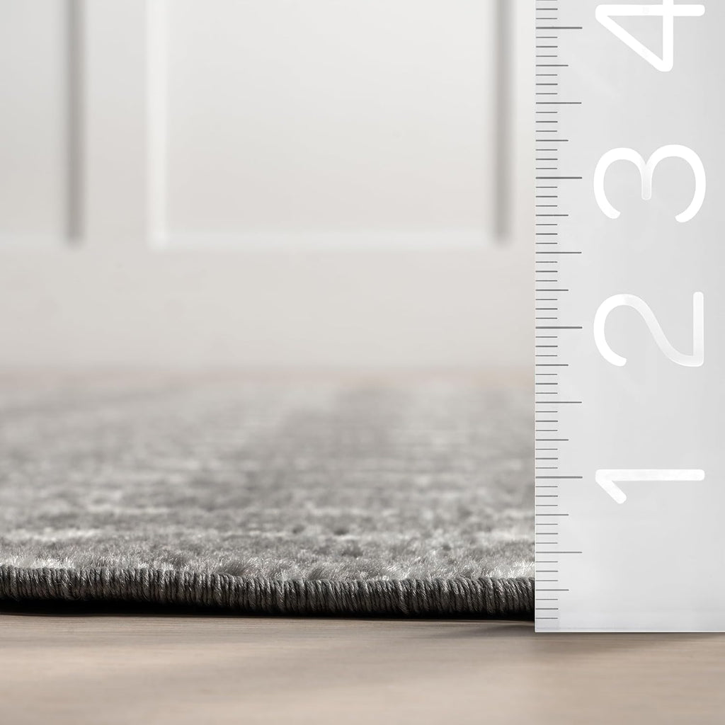 Blythe Dark Grey Trellis Power Loomed Area Rug, 8' X 10'