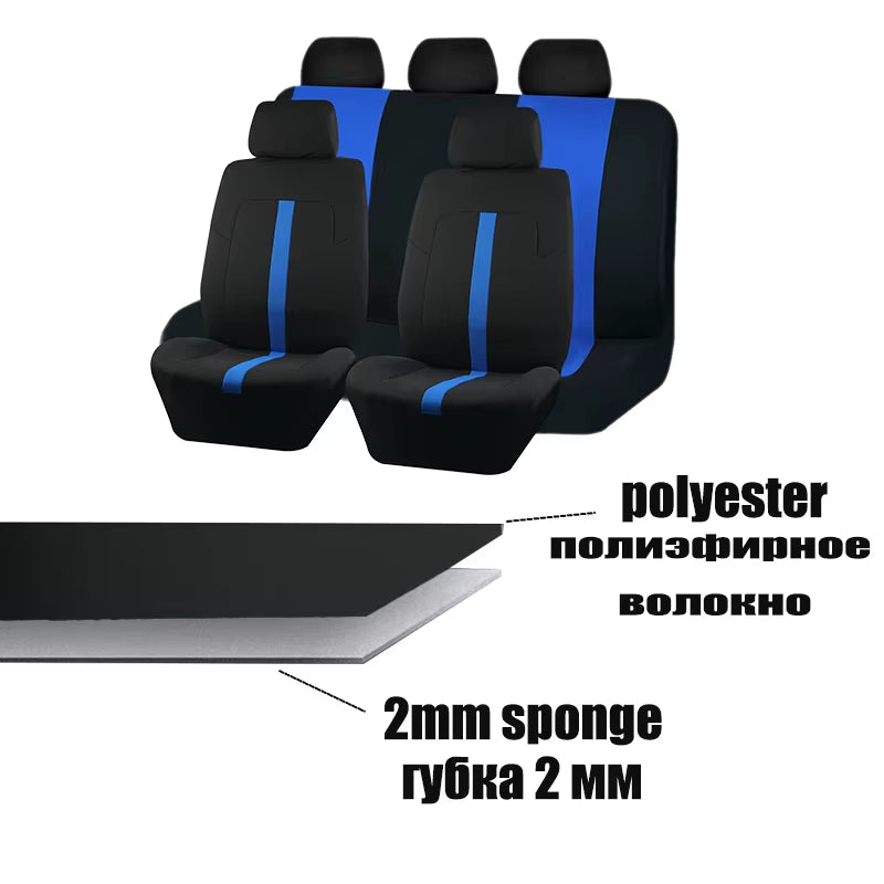 AUTOKING 2/5/7 Seat Covers for Car Universal Size Sporty Design Polyester Car Seat Covers Fit for Most Car Suv Truck Van
