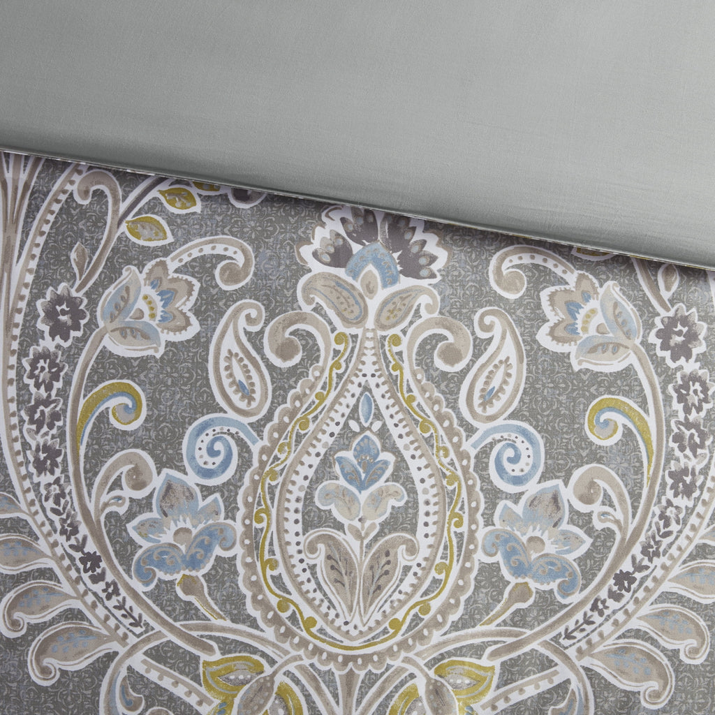 Bedding Sets, 6 Piece Cotton Comforter Set Grey Full, Bed Sets, Comforter Sets,