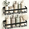 Shower Caddy Shelf Organizer Rack, Self Adhesive Black Bathroom Shelves Basket, Home Farmhouse Wall inside Organization and Storage Decor Rv Accessories, First Camper Apartment Essentials
