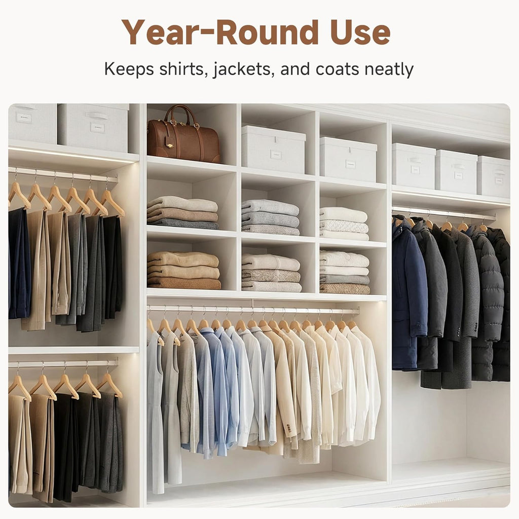 Wooden Coat Hangers, 20 Pack Wood Clothes Hanger for Closet