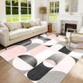 5X7 Area Rug Pink Washable for Living Room Bedroom Modern Non Slip