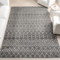 Blythe Dark Grey Trellis Power Loomed Area Rug, 8' X 10'