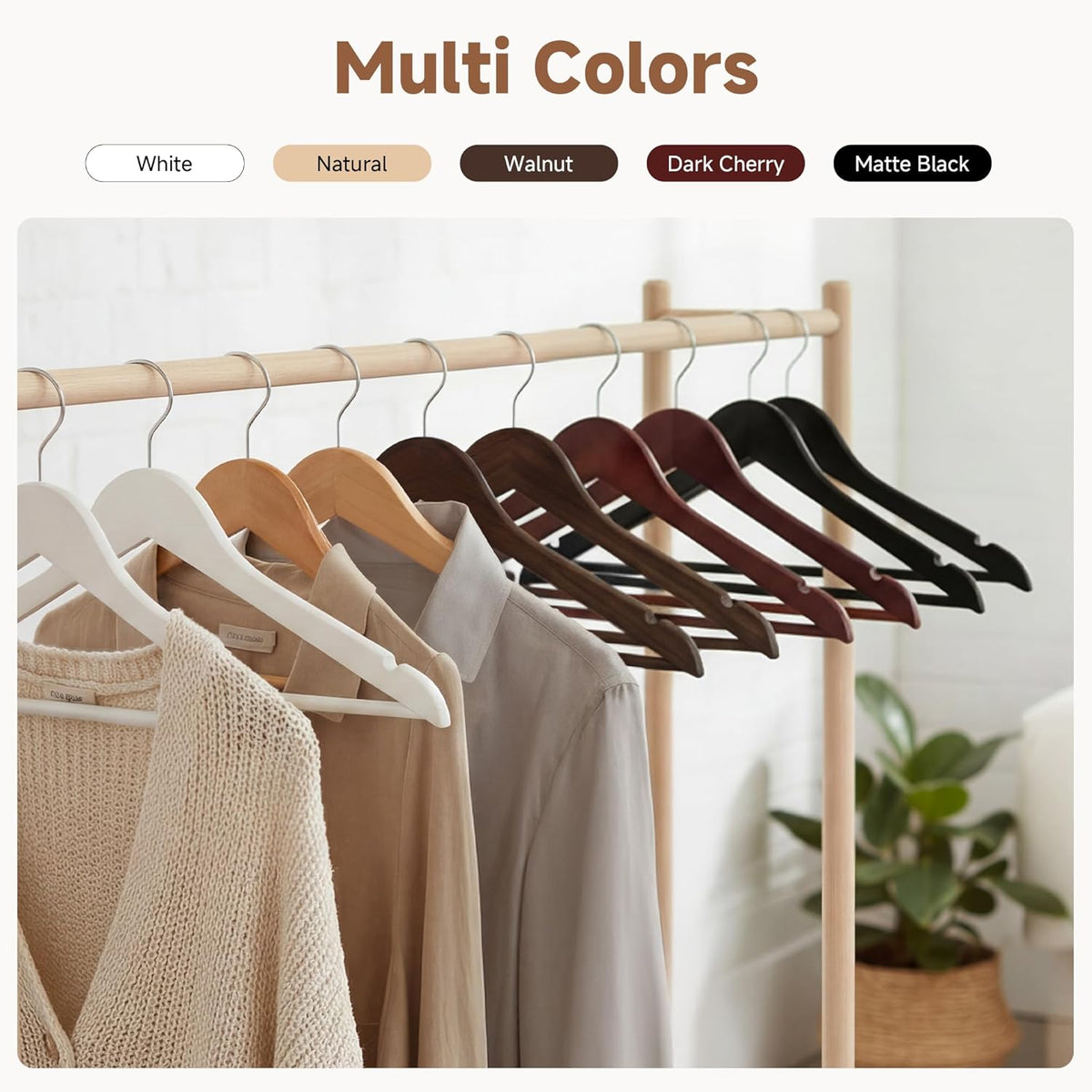 Wooden Coat Hangers, 20 Pack Wood Clothes Hanger for Closet