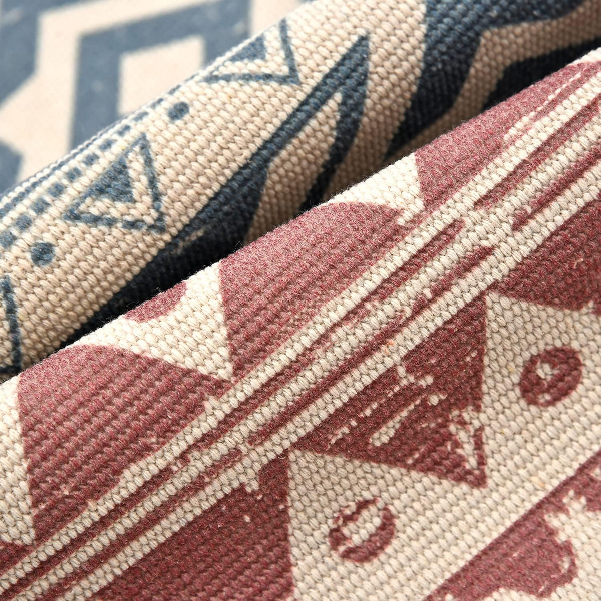 Contemporary Moroccan Geometric Design Hand Woven Cotton Printed Rug 23.6'' X 35.4'' Washable Door Mat Accent Rug Runner for Kitchen Floor, Living Room, Bedroom