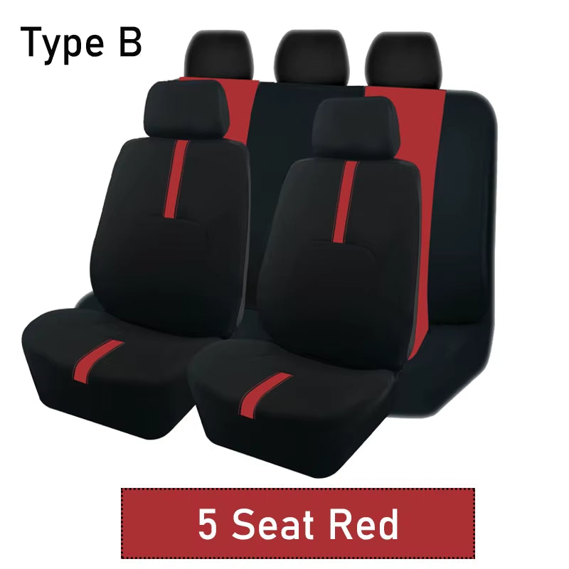 AUTOKING 2/5/7 Seat Covers for Car Universal Size Sporty Design Polyester Car Seat Covers Fit for Most Car Suv Truck Van