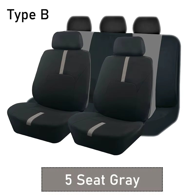 AUTOKING 2/5/7 Seat Covers for Car Universal Size Sporty Design Polyester Car Seat Covers Fit for Most Car Suv Truck Van