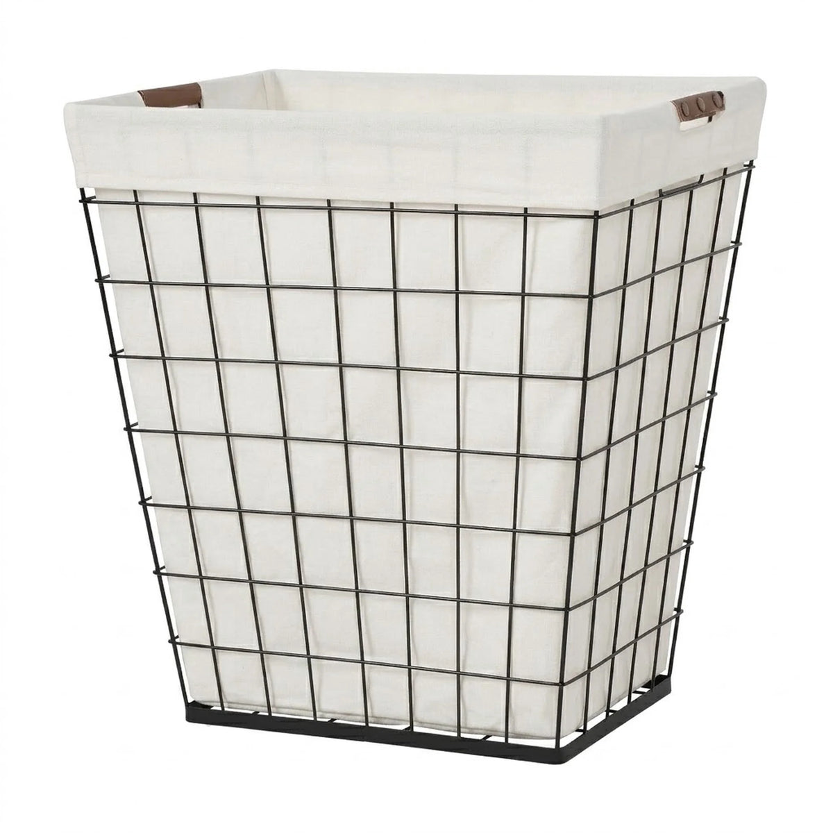 75L Rectangular Steel Wire Laundry Hamper with Removable Cotton Blend Liner, Adult