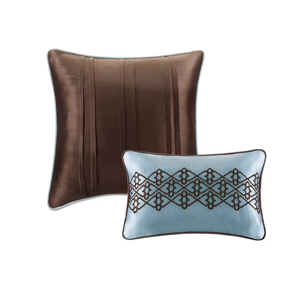 Bedding Sets 5 Piece Reversible Jacquard Bedspread Set Blue King,Bed Sets