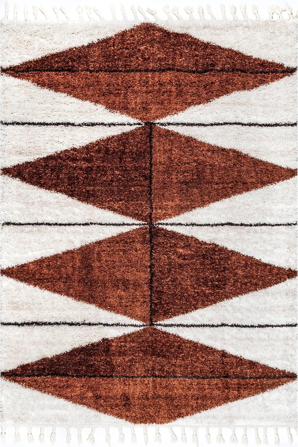 Kali Rust Diamond Power Loomed Area Rug, 4' X 6'