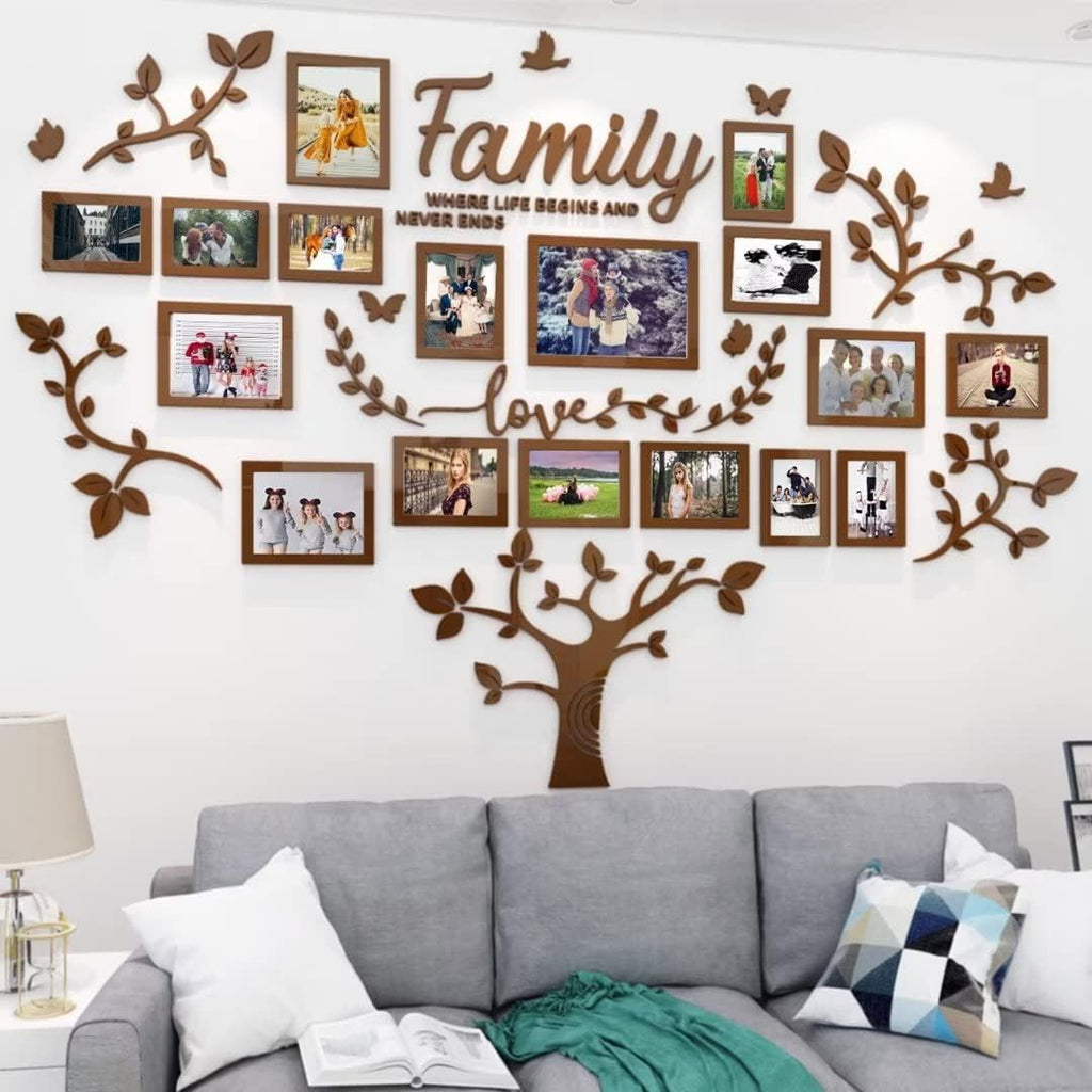 DIY Wall Decor Living Room Family Tree Wall Decor Sticker 3D Picture Frames Collage Wall Decor Living Room Decor