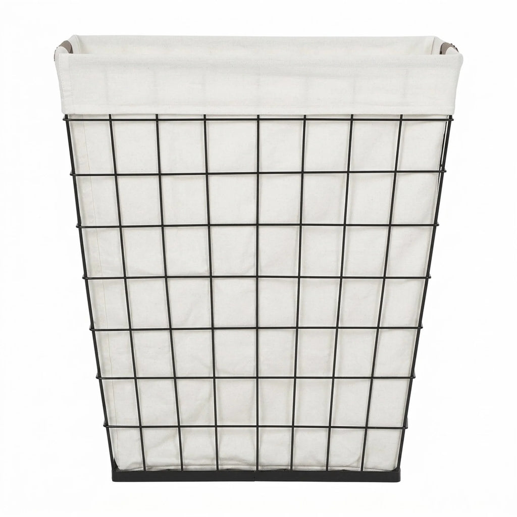75L Rectangular Steel Wire Laundry Hamper with Removable Cotton Blend Liner, Adult