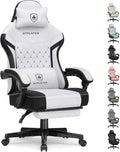 Gaming Chair, Fabric Computer Office Chair with Pocket Spring Cushion, Ergonomic Office and Gaming, Video Gaming Chair with Linkage Armrests, High Back Desk Chair with Adjustable Recliner