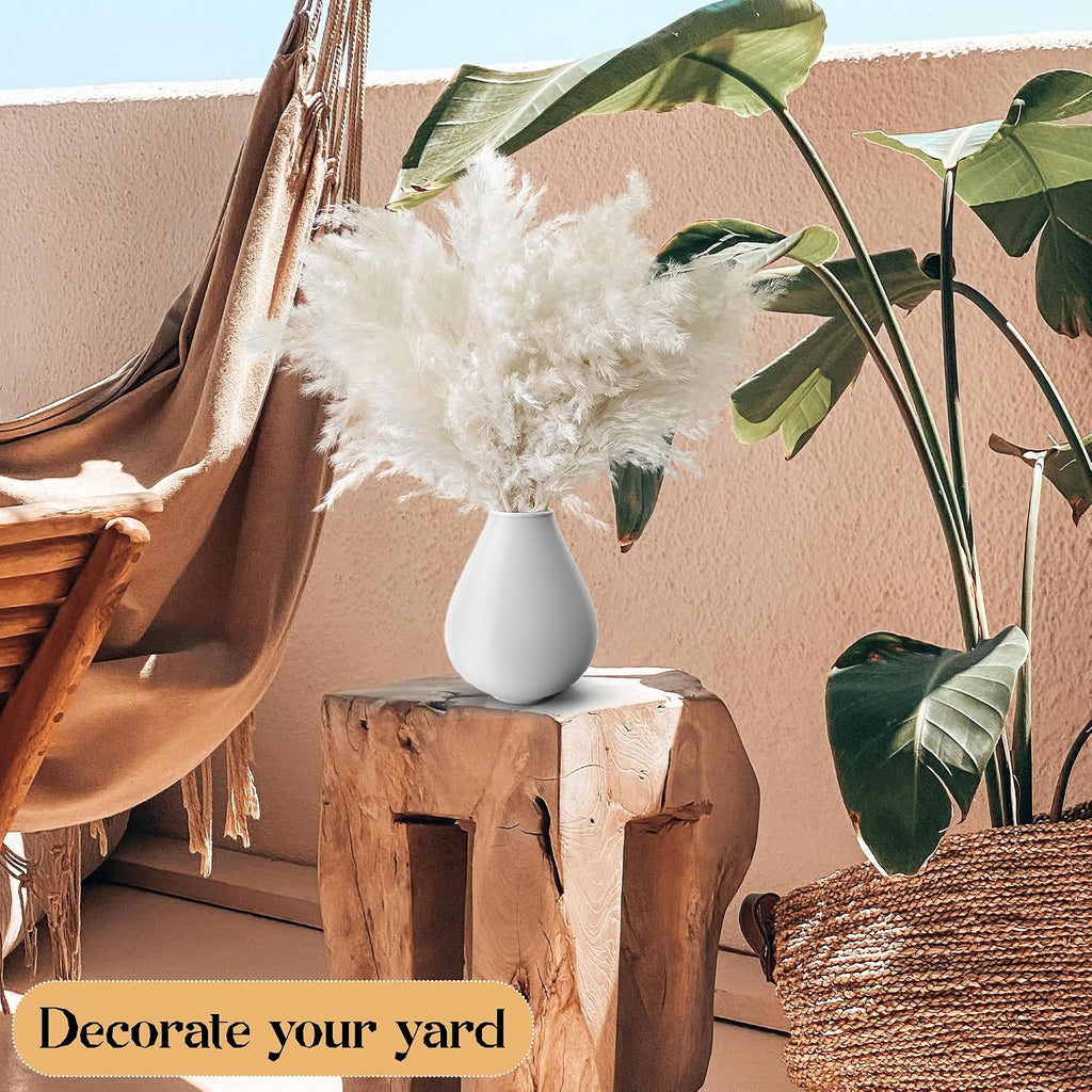 30PCS White Pampas Grass for Home Decor - Elegant Boho Decor - Premium Quality Pampas Grass Stems - Perfect for House, Nursery, Western, Wedding, Table, and Bohemian Decor