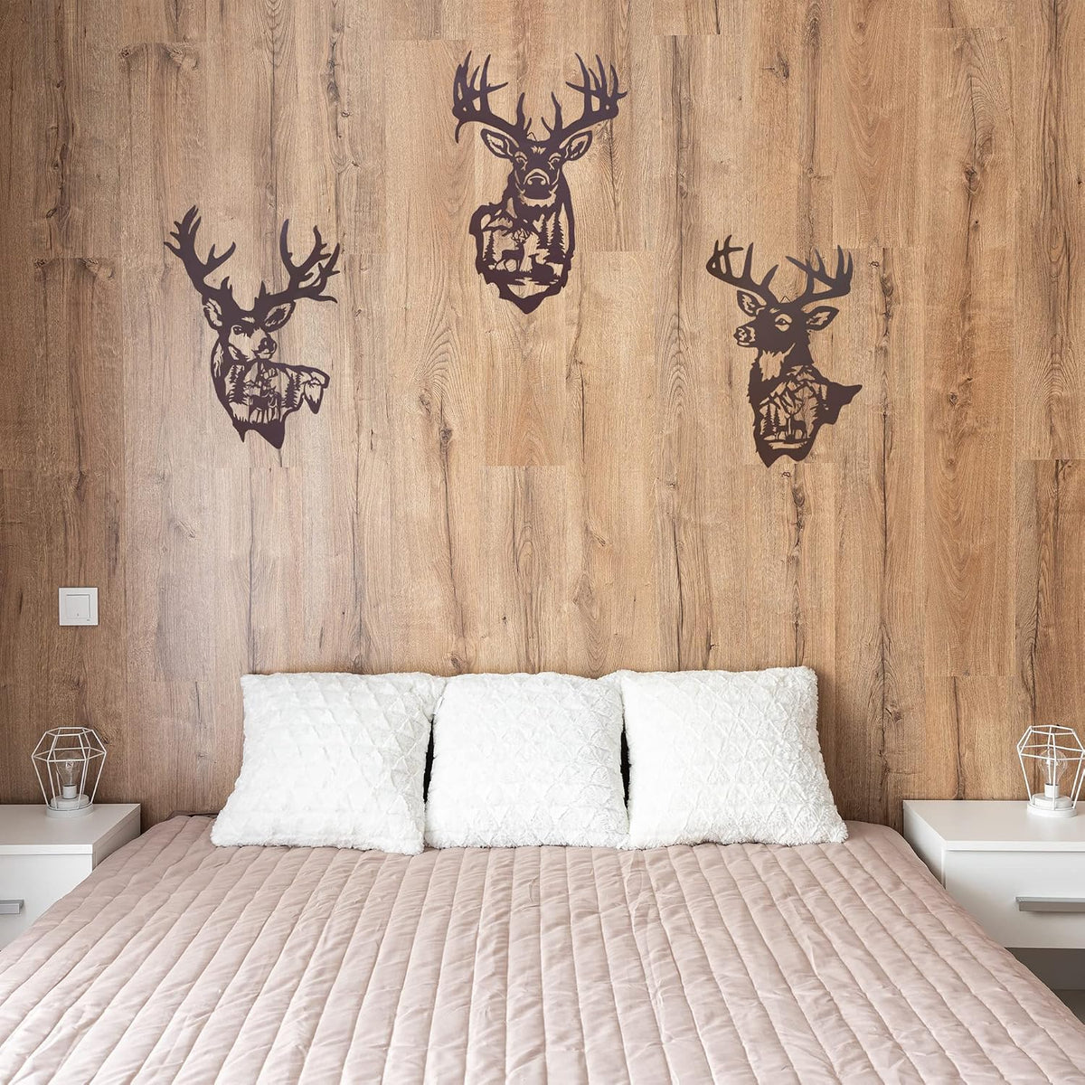 Large Metal Deer Wall Art Decor, Rustic Cabin Decor, Hunting Decor for Home