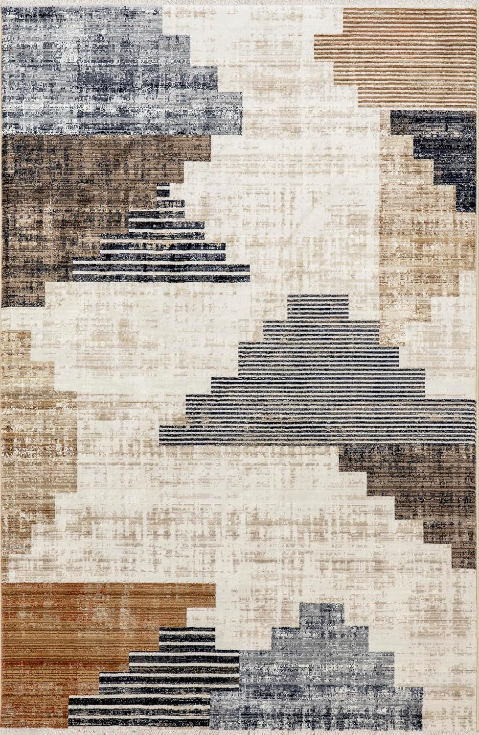 Vanita Navy Geometric Power Loomed Area Rug, 10' X 13'