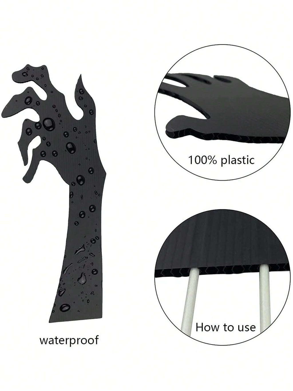 5PCS Scary Halloween Yard Decorations, Black Halloween Handmade Lawn Stakes, Suitable for Halloween Silhouette Yard Decorations, Halloween Sidewalk Signs, Outdoor Halloween Yard Decorations