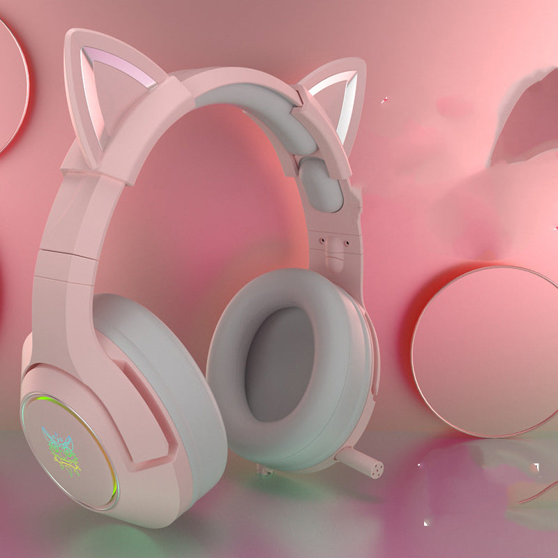 Head-Mounted Gaming Gaming Cute Girls Wired Computer Headset