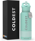 Coldest Insulated Water Bottle with Straw Lid - Stainless Steel Metal Insulated Bottle for Men & Women (Oceanic Green, 32 Oz)