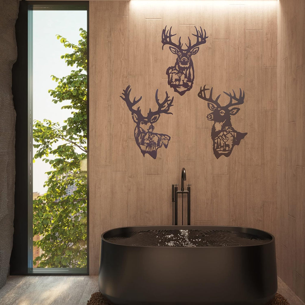 Large Metal Deer Wall Art Decor, Rustic Cabin Decor, Hunting Decor for Home