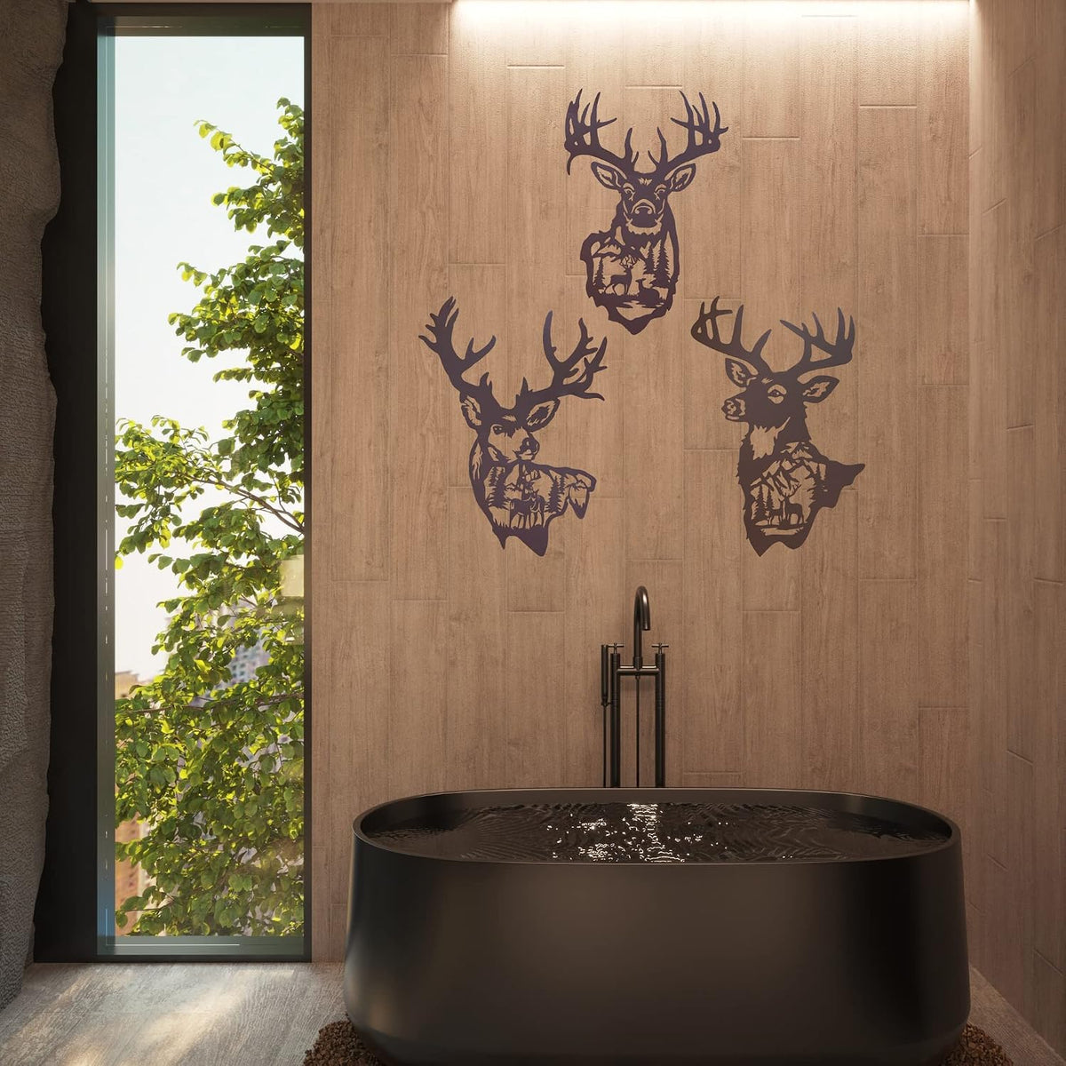 Large Metal Deer Wall Art Decor, Rustic Cabin Decor, Hunting Decor for Home