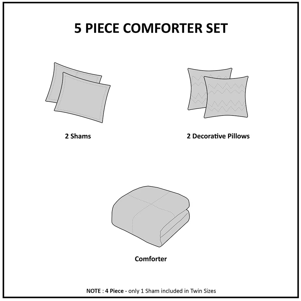 Bedding Sets, Full/Queen Floral Print Comforter Set, Bed Sets, Comforter Sets,