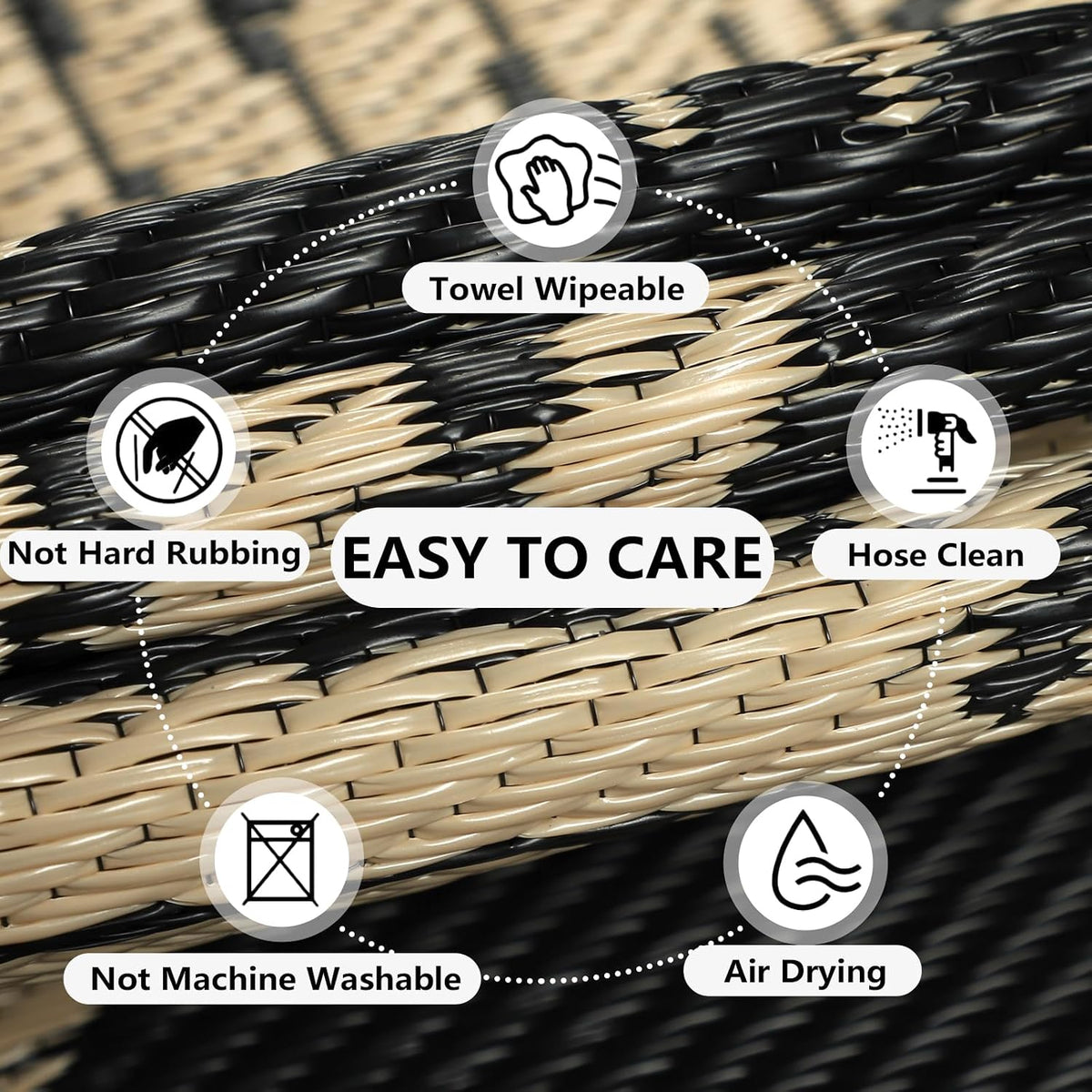 Outdoor Rug Waterproof 5X8 Plastic Straw Rug Reversible Patio Rug outside Camping Rug Patio Mat Lightweight Foldable Outdoor Carpet for Patio Balcony Deck Camping