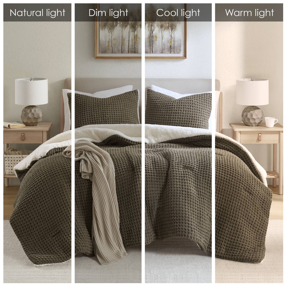 Bedding Sets, Waffle Knit Chenille Comforter Set King, Bed Sets, Comforter Sets,