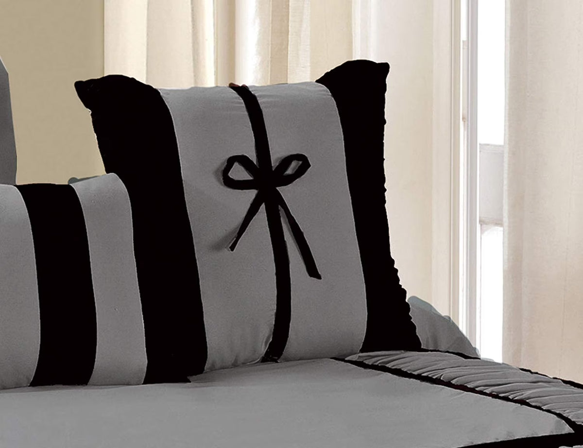 Gray 7 Piece Bed in a Bag Comforter Set, Queen Bed Sets for Adults