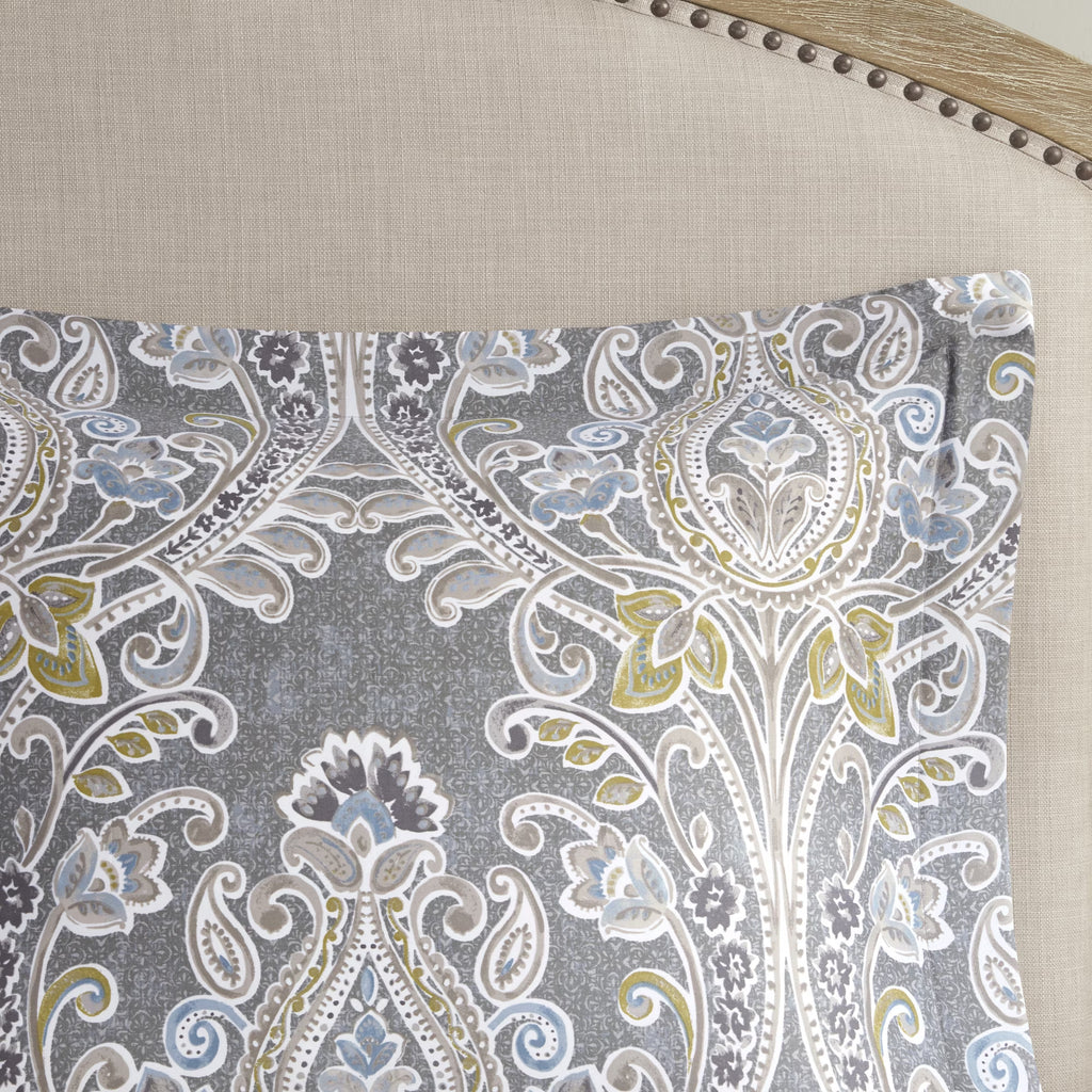 Bedding Sets, 6 Piece Cotton Comforter Set Grey Full, Bed Sets, Comforter Sets,