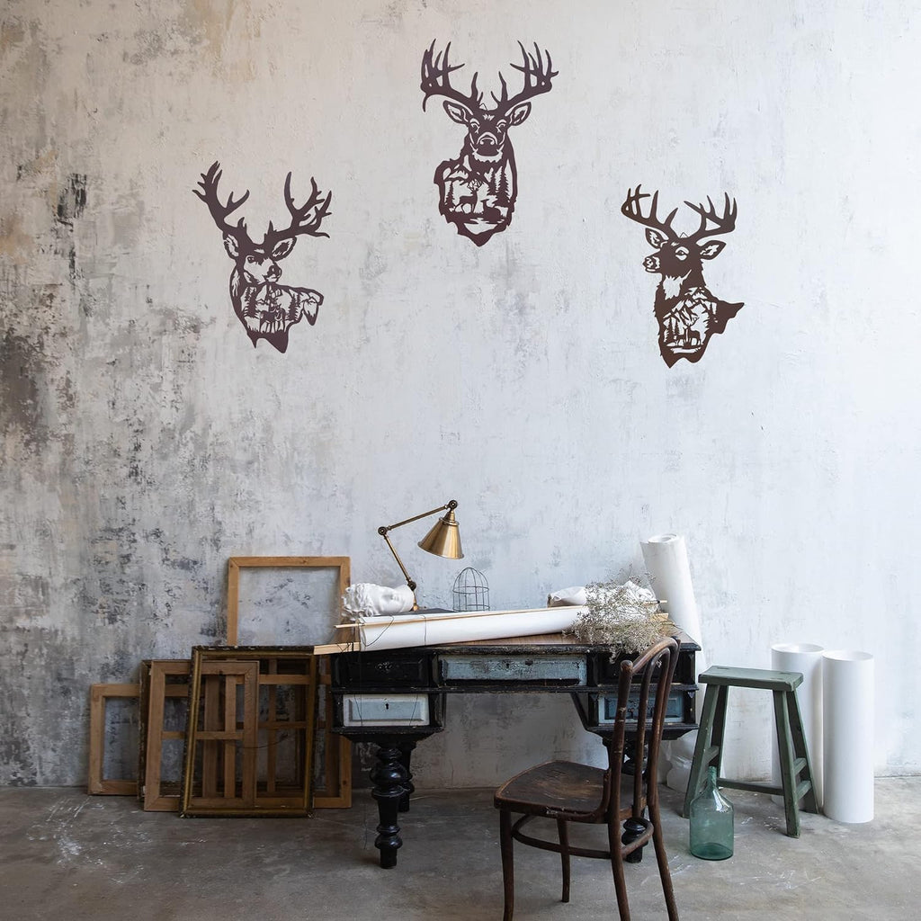 Large Metal Deer Wall Art Decor, Rustic Cabin Decor, Hunting Decor for Home