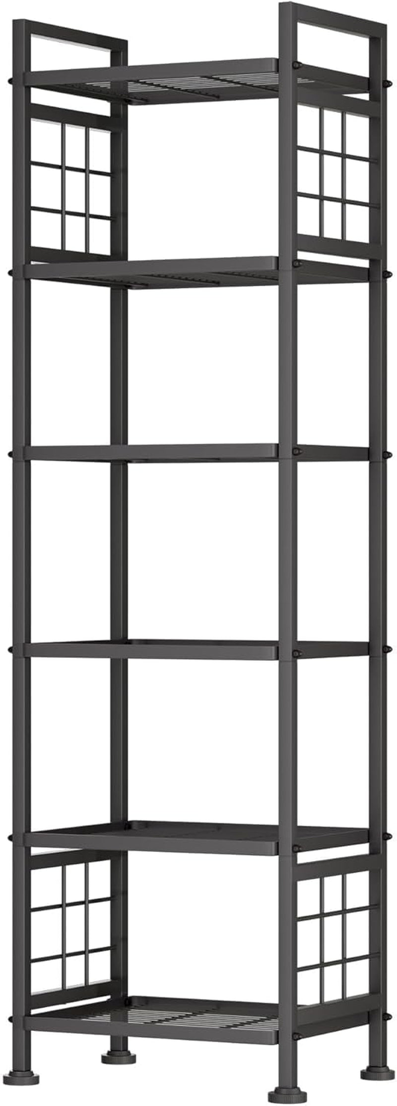6-Wire Standing Storage Shelf for Bathroom Organizers and Storage & Laundry Room Organization, Metal Shelving Unit Pantry Rack for Kitchen & Bathroom, Black