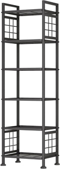 6-Wire Standing Storage Shelf for Bathroom Organizers and Storage & Laundry Room Organization, Metal Shelving Unit Pantry Rack for Kitchen & Bathroom, Black