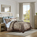 Bedding Sets 12 Piece Comforter Set with Cotton Bed Sheets Blue/Brown Cal King,Bed Sets