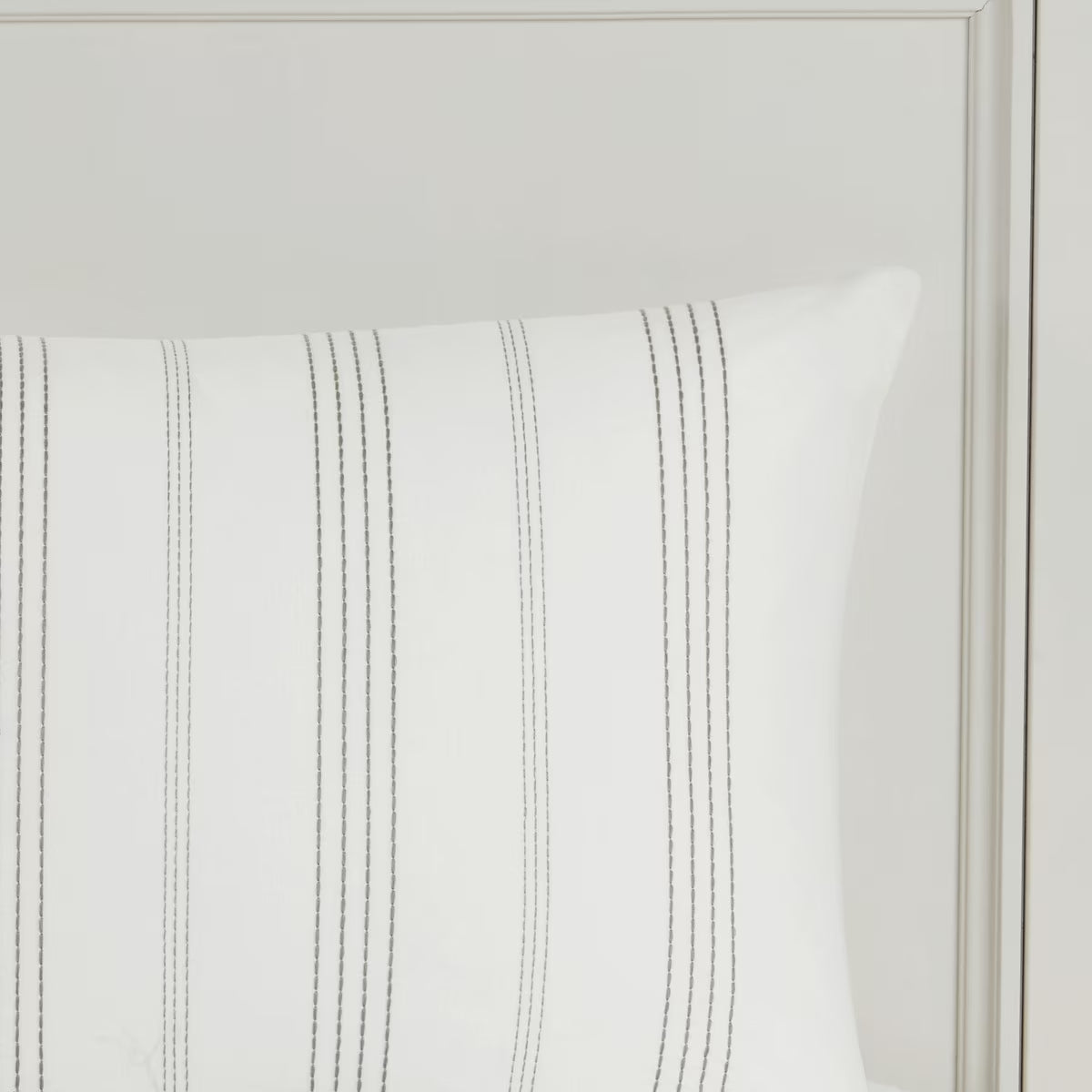 Bedding Sets 6 Piece Cotton Jacquard Oversized Comforter Set White/Grey Queen,Bed Sets