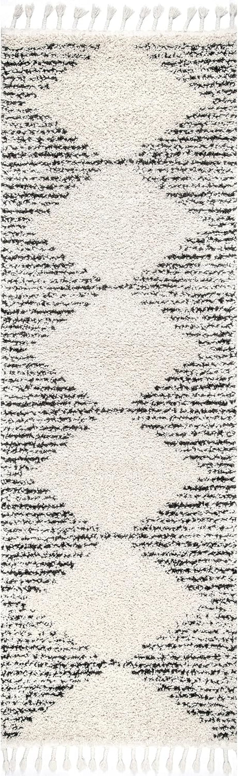 Bria off White Diamond Power Loomed Runner Rug, 2' X 10'