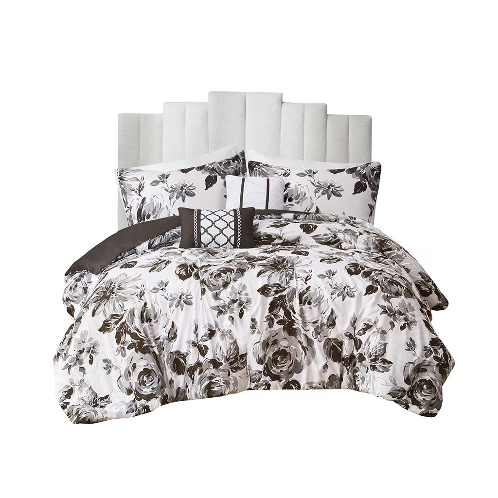 Bedding Sets, Full/Queen Floral Print Comforter Set, Bed Sets, Comforter Sets,