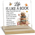 Inspirational Book Lover Desk Decor Sign, Reading Room Decor Acrylic Plaque, Bookcase Decor