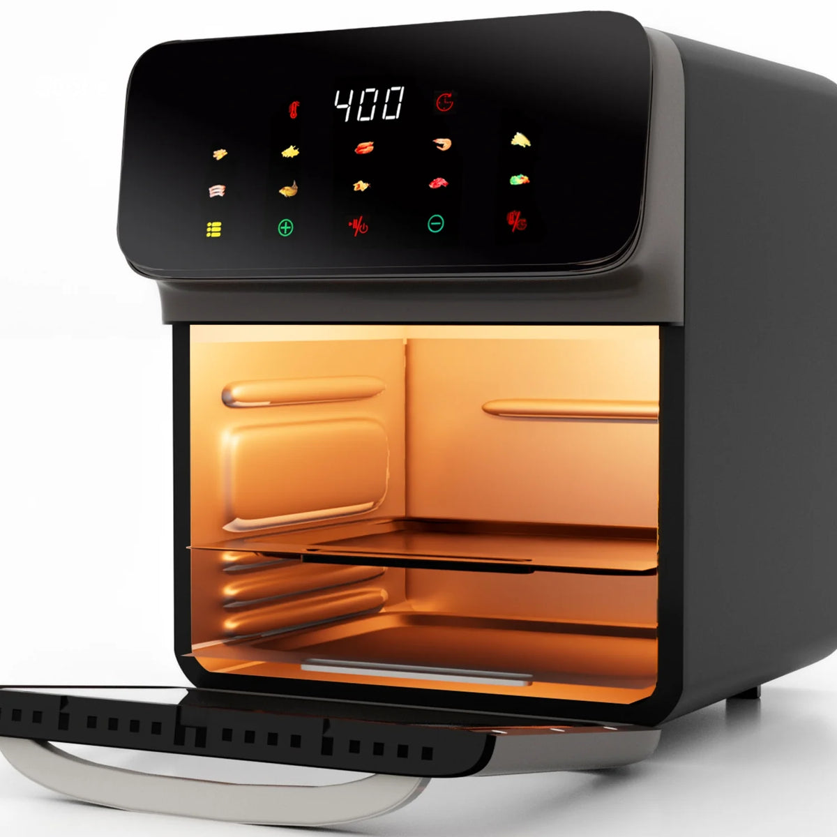 Air Fryer 12QT Convection Oven with 10-In-1 Multi Function, Visible Window and Touchscreen, Black