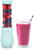 Mighty Mini Blender - Small Personal Blender for Smoothies, Protein Shakes & Frozen Fruit with Travel Lid-Stainless Steel Blades, BPA Free Tritan™ Cup - 10 Ounce - Aqua