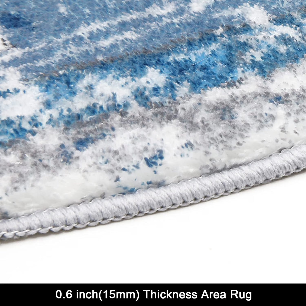 5.25'Round Area Rug,Non Slip Washable round Rug Boho Area Rug for Living Room,Bedroom,Home Decor,Office,Dining Room,Gray
