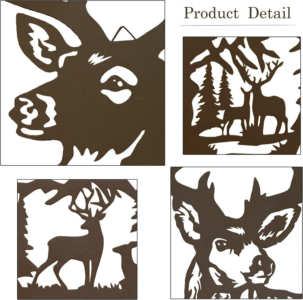 Large Metal Deer Wall Art Decor, Rustic Cabin Decor, Hunting Decor for Home