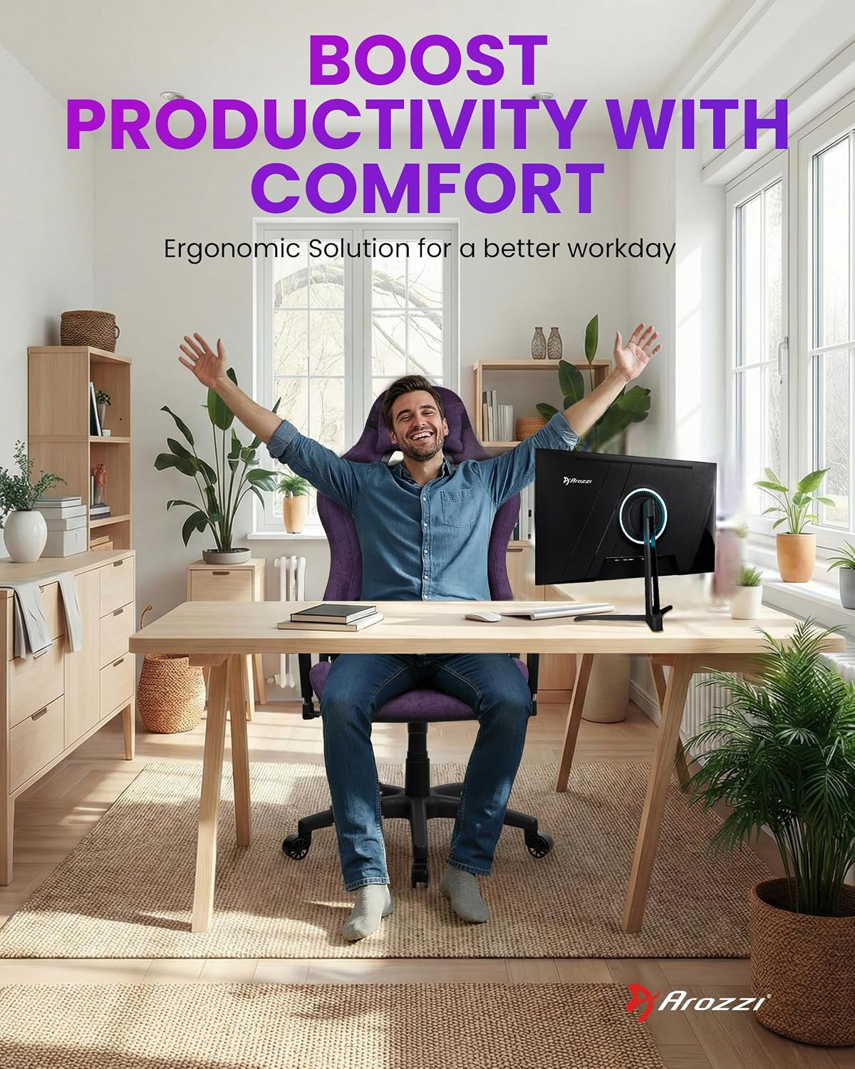 Torretta Gaming Chair Soft Fabric Purple